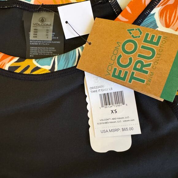 Volcom Women's Size XS Take It Easy Long Sleeve Floral Rash Guard 50 UPF NWT - Picture 7 of 9